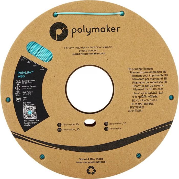 Пластик для 3D-принтера Polymaker ABS POLYLITE 1,75mm 1kg TEAL (PE01010) изображение 2