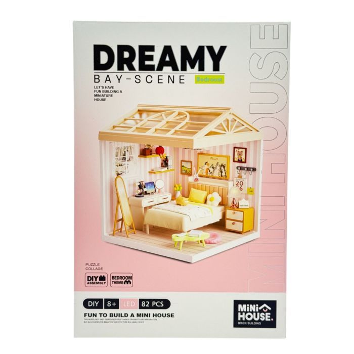 Конструктор Mini House румбокс серии Интерьер – Спальня (свет) (8004)