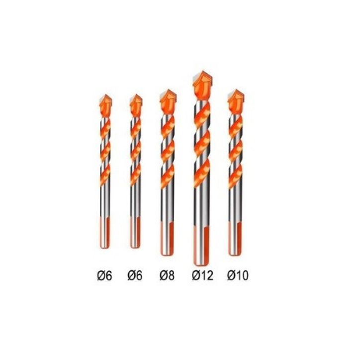 Набор сверл YOSO 4 шт, по бетону, кирпичу, дереву, керамической плитке, металлу (У6х8х10х12)