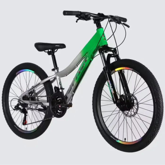 Велосипед Space 24" IZIDA DD FR рама-11" AL 2026 зелено-сріблястий (OPS-SP-24-083) зображення 2