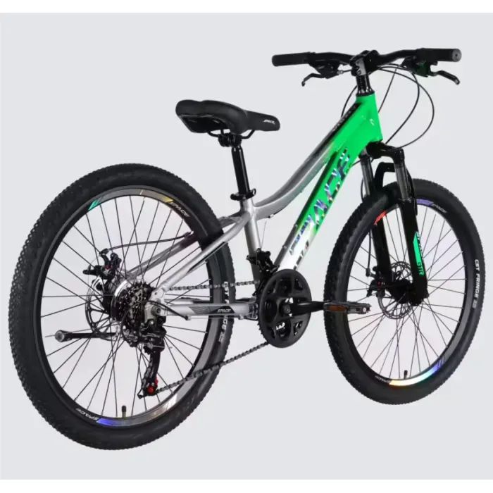 Велосипед Space 24" IZIDA DD FR рама-11" AL 2026 зелено-сріблястий (OPS-SP-24-083) зображення 3