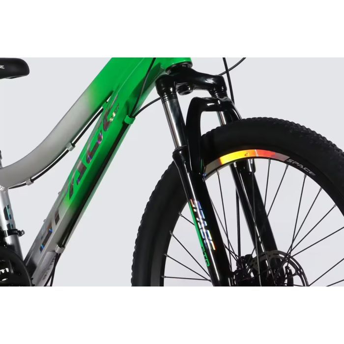 Велосипед Space 24" IZIDA DD FR рама-11" AL 2026 зелено-сріблястий (OPS-SP-24-083) зображення 4