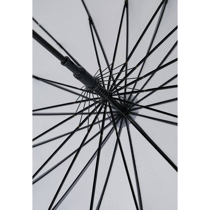 Зонт Krago тростина, 16 спиць з дерев''яною ручкою сіра (umb-7-003) изображение 5