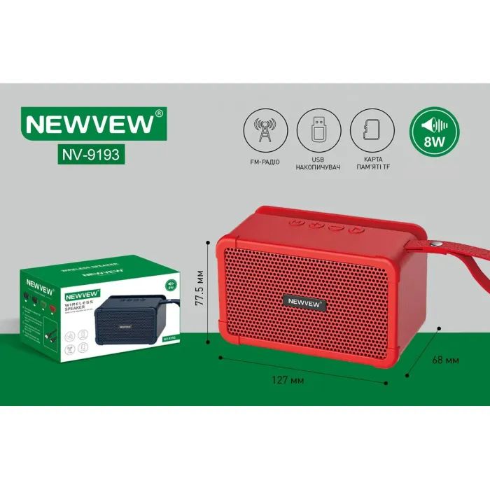 Акустическая система NEWVEW NV-9193 BT/USB/TF/FM Black (NWVW-NV-9193-BK) изображение 2