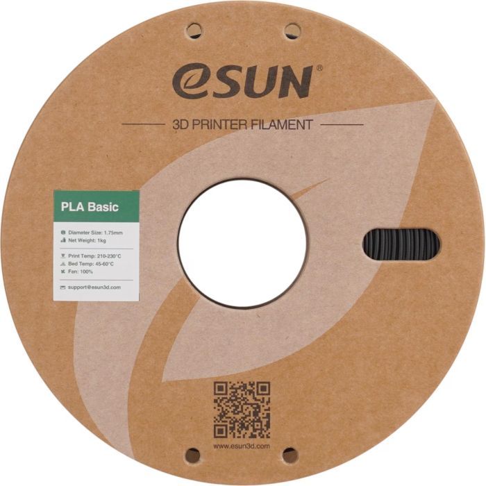 Пластик для 3D-принтера eSUN PLA BASIC 1,75mm 1kg BLACK (PLA-BASIC175B1P1) изображение 2