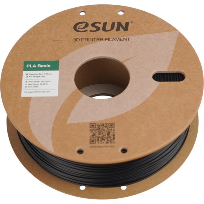 Пластик для 3D-принтера eSUN PLA BASIC 1,75mm 1kg BLACK (PLA-BASIC175B1P1) изображение 3