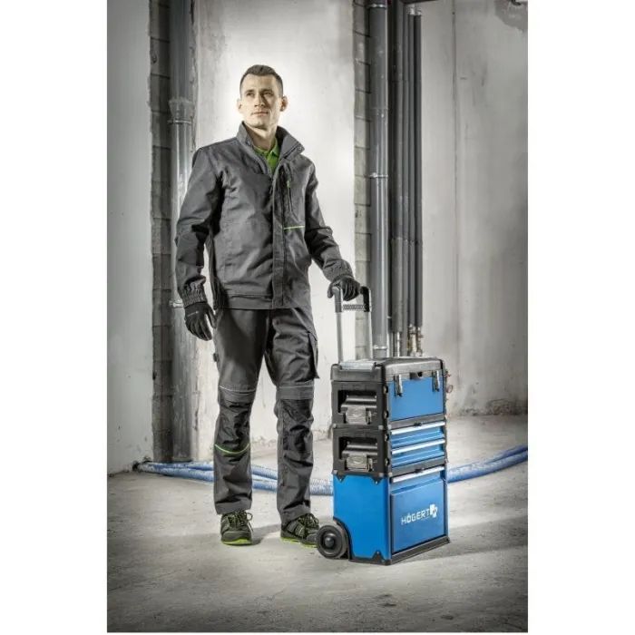 Штаны рабочие Hoegert HT5K802-1-L, LEMBERG, 65% полиэстер/35% хлопок, темно-серый, L 52 (HT5K802-1-L) изображение 8
