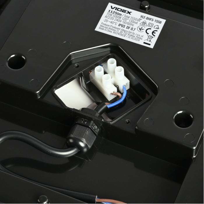 Светильник Videx LED світильник ART IP65 квадратний VIDEX VLE-BHFS-155B 15W 5000K Black (VLE-BHFS-155B) изображение 4