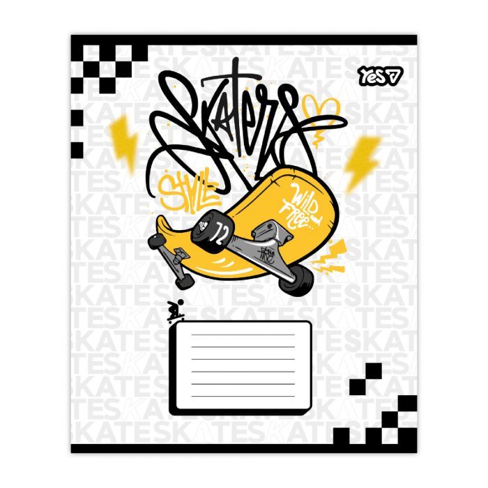 Зошит Yes Born to skate А5 12 аркушів коса лінія (768716) зображення 3