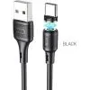 Дата кабель USB 2.0 AM to USB-C 1.0m 3A magnetic X52 black HOCO (6931474735546)