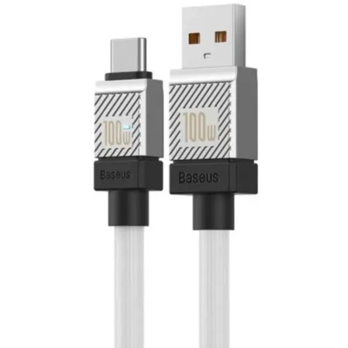 Дата кабель USB AM to USB-C 1.0m 100W white Baseus (CAKW000602) изображение 3
