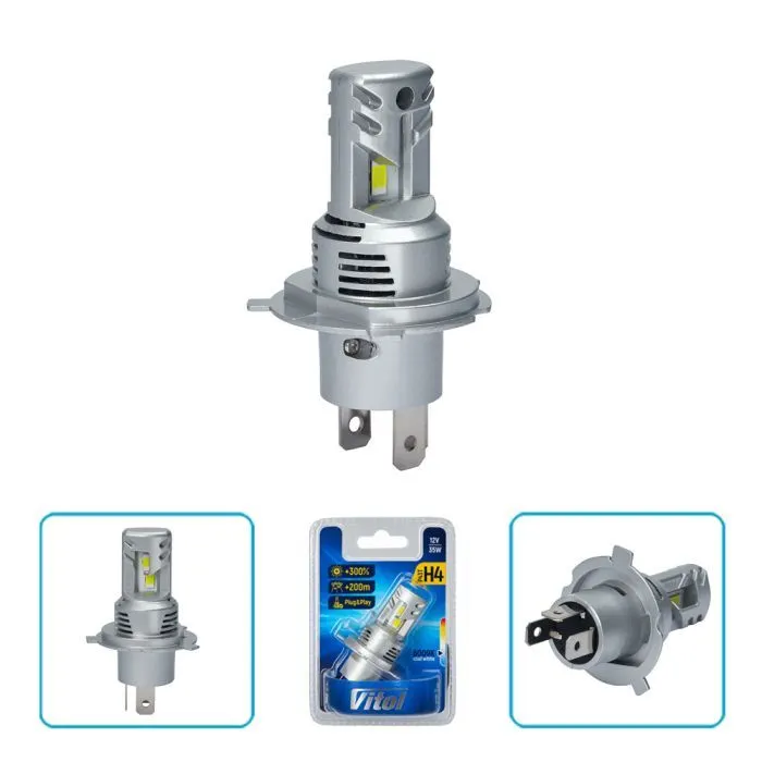 Автолампа Vitol LV1-H4/LED-chips 3570 CSP/9-18v/35w/3000Lm/6000K (LV1-H4) зображення 7