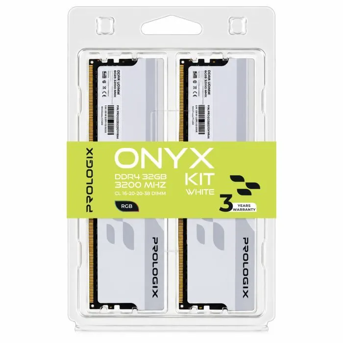 Модуль памяти для компьютера DDR4 32GB (2x16GB) 3200 MHz Onyx White RGB Prologix (PRO32GB3200YWR4K) изображение 4