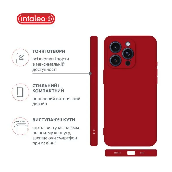 Чохол до мобільного телефона Intaleo SoftShell Apple iPhone 16 Pro Max Red (1283126609343) зображення 4
