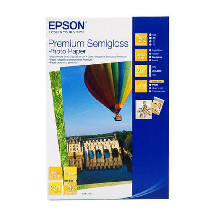 Фотопапір Epson 10х15 Premium Semigloss Photo (C13S041765)