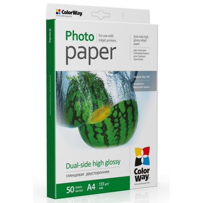 Фотобумага ColorWay A4 155г Glossy 50ст. (PGD155050A4) изображение 2