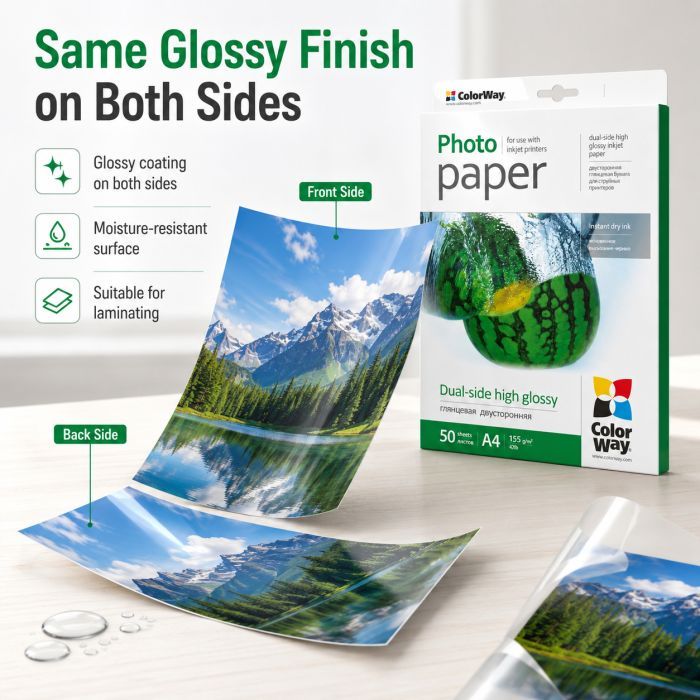 Фотобумага ColorWay A4 155г Glossy 50ст. (PGD155050A4) изображение 8