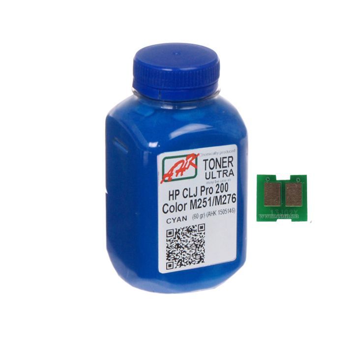 Тонер HP CLJ Pro 200/M251/M276n (131A) Cyan+chip AHK (1505158)