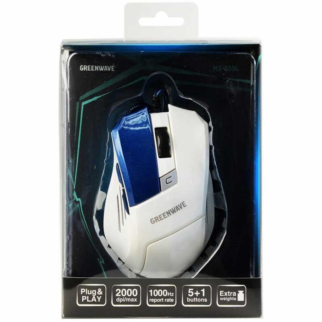 Мишка Greenwave MX-555L USB, white-blue (R0013757) зображення 6