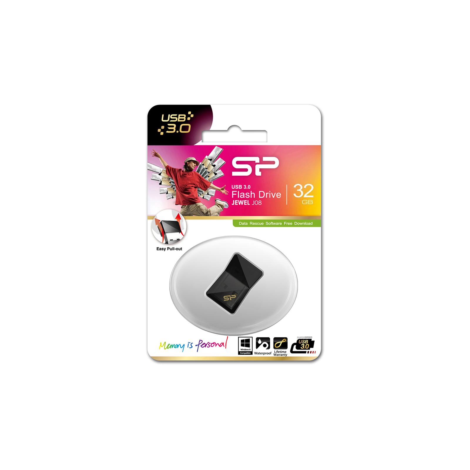 USB флеш накопичувач Silicon Power 32GB Jewel J08 Black USB 3.0 (SP032GBUF3J08V1K) зображення 5
