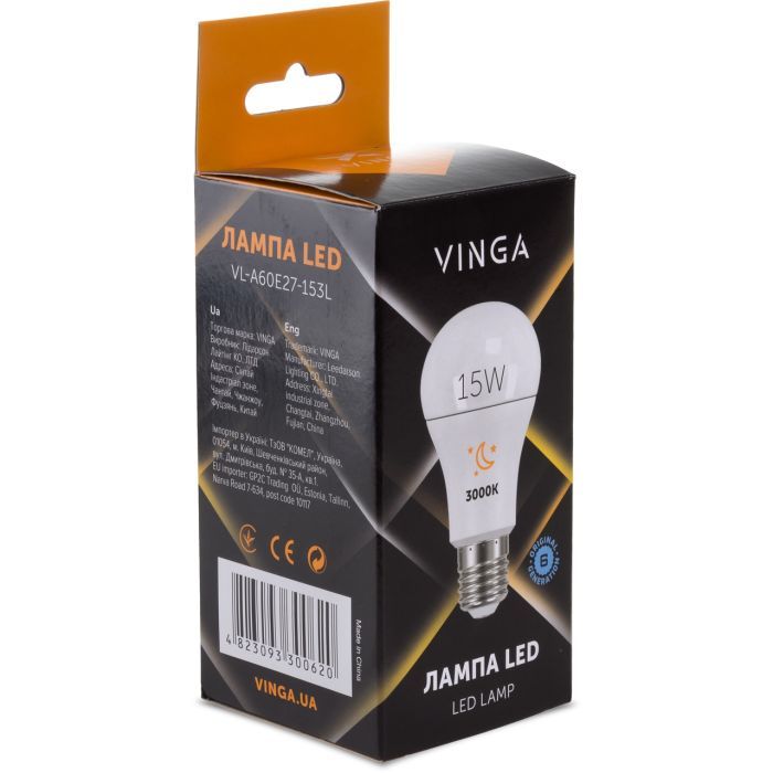 Лампочка Vinga VL-A60E27-153L зображення 2