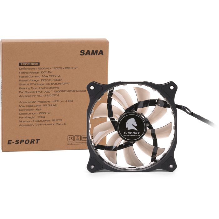 Кулер для корпуса Sama E-SPORT RGB KIT изображение 9