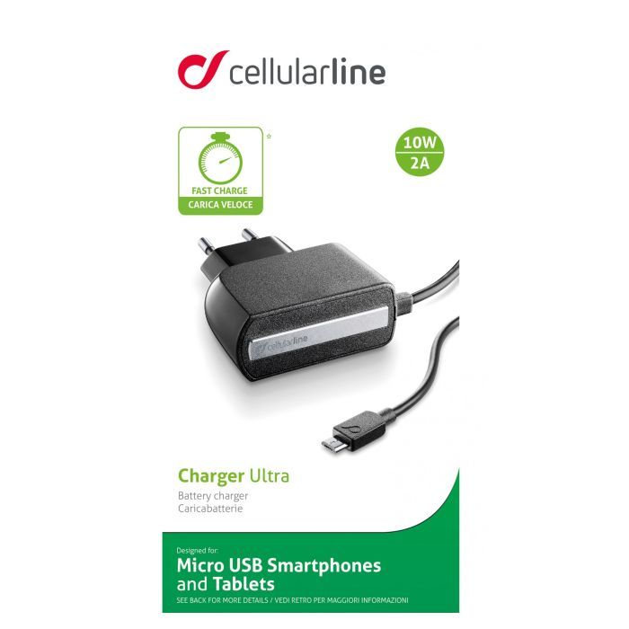 Зарядное устройство 2A with cable 1,6m MicroUSB Cellularline (ACHPHMICROUSB) изображение 3