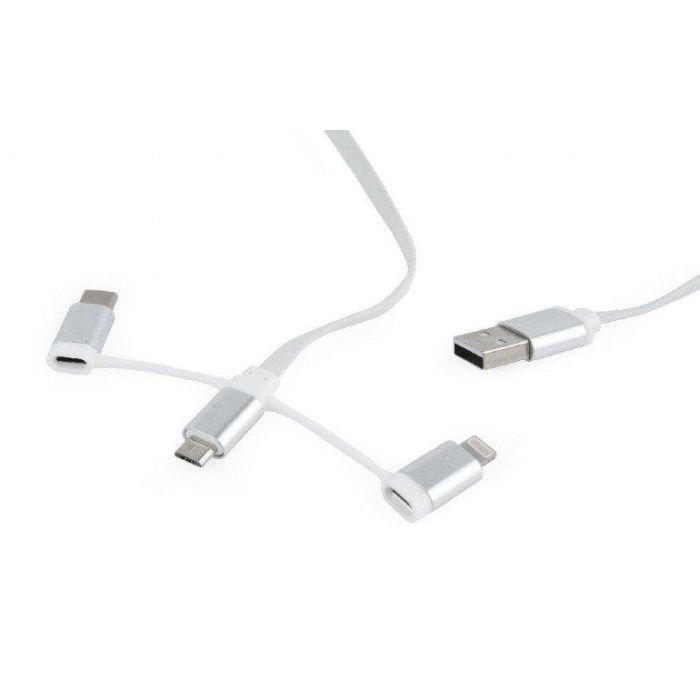 Дата кабель USB 2.0 AM to Lightning + Micro 5P + USB-C 1.0m Cablexpert (CC-USB2-AMLM32-1M-W) зображення 2