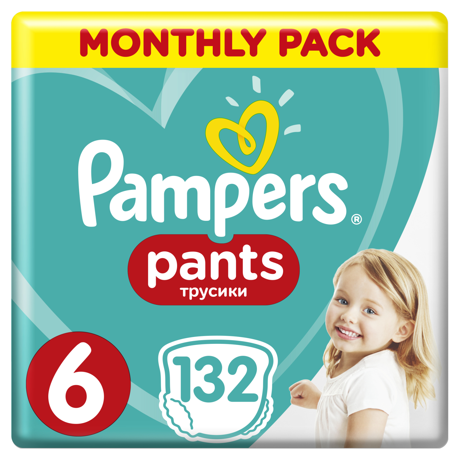 Підгузки Pampers Pants Extra Large Розмір 6 (15+ кг) 132 (8001090808080)