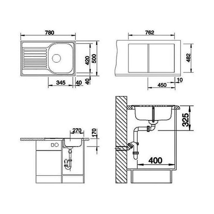 Мойка кухонная Blanco 513441 TIPO 45S COMPACT СТАЛЬ изображение 4