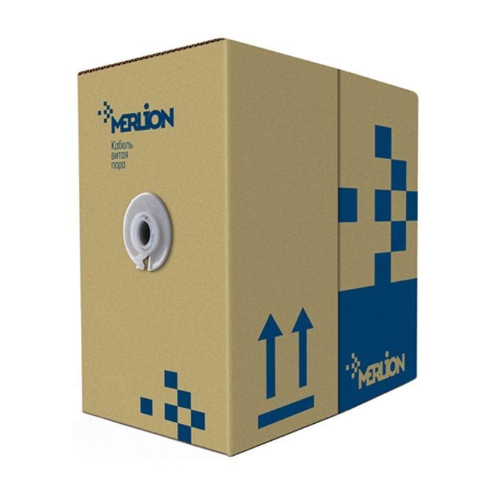 Кабель сетевой Merlion UTP 305м КПВ-ВП (100) 4P 24AWG, cat.5e [СU] (09009)