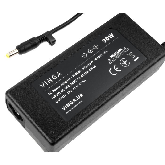 Блок питания к ноутбуку Vinga HP 90W 19V 4.74A 4.8*1.7 (VPA-1947-HP4817-101) изображение 3