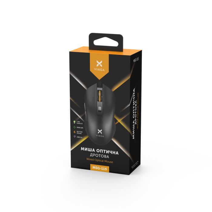 Мышка Vinga MSG-115 Black изображение 3