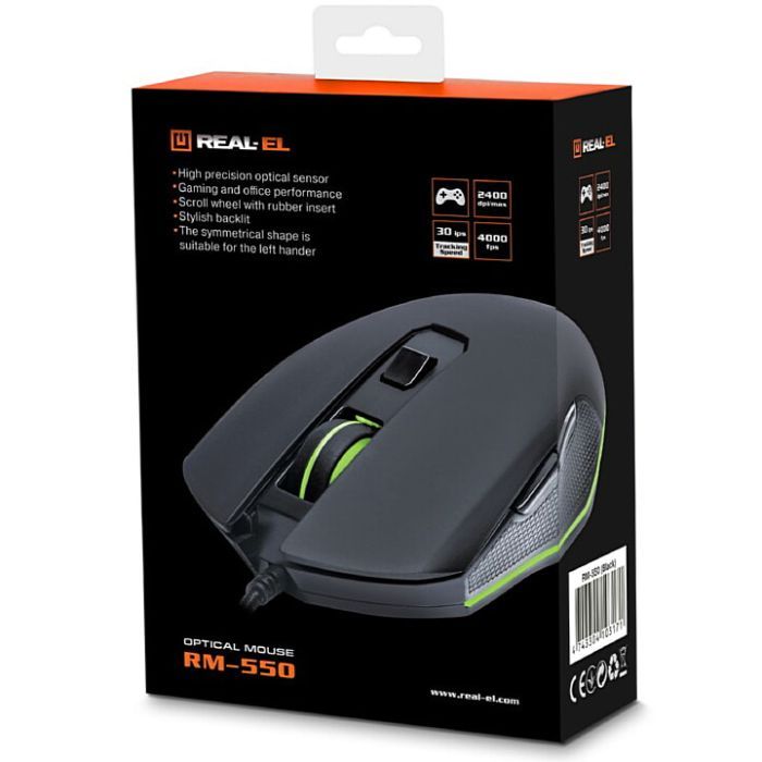 Мишка REAL-EL RM-550 Black зображення 9