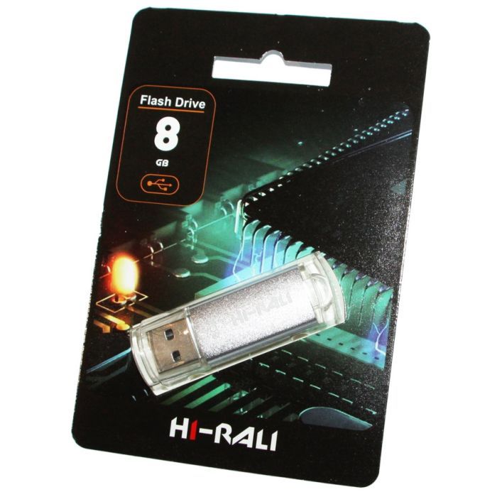 USB флеш накопитель Hi-Rali 8GB Rocket Series Silver USB 2.0 (HI-8GBVCSL)