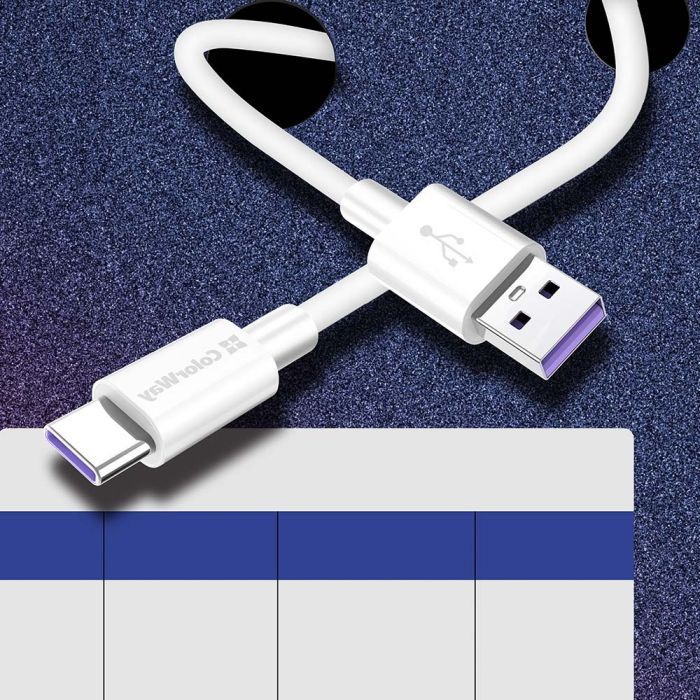 Дата кабель USB 2.0 AM to USB-C 1.0m 5A white ColorWay (CW-CBUC019-WH) зображення 6