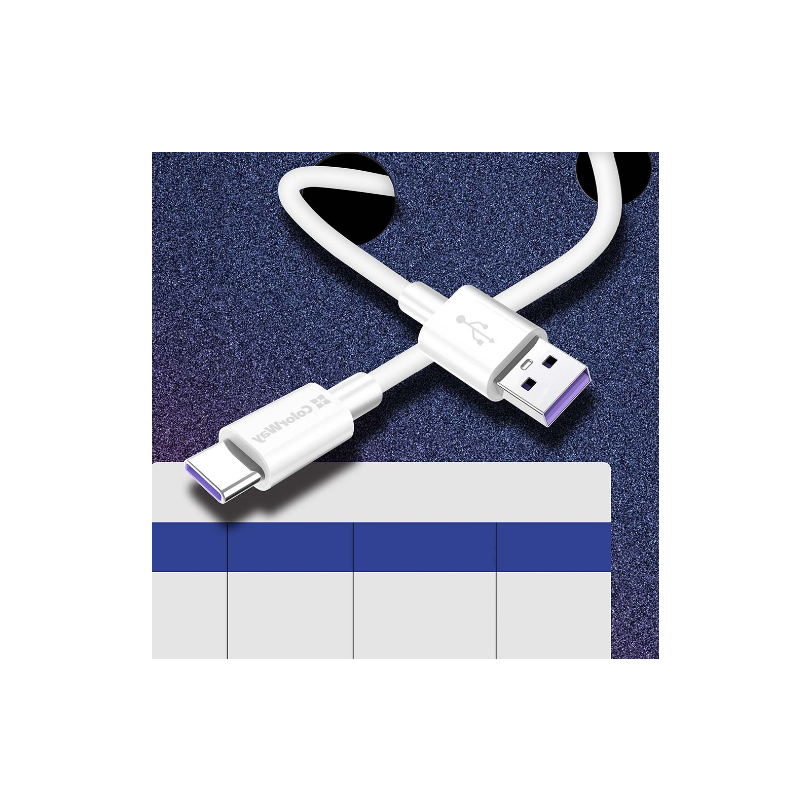 Дата кабель USB 2.0 AM to Type-C 1.0m 5A white ColorWay (CW-CBUC019-WH) зображення 6