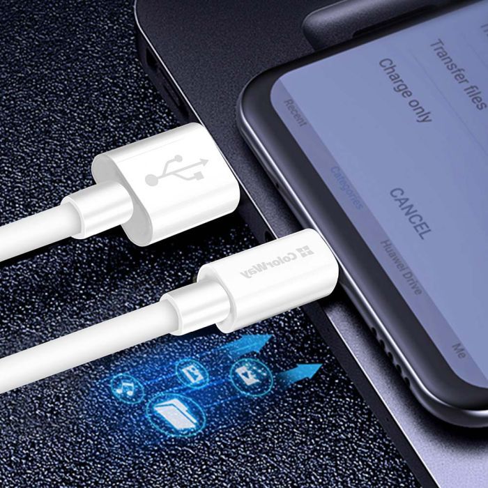 Дата кабель USB 2.0 AM to USB-C 1.0m 5A white ColorWay (CW-CBUC019-WH) зображення 7