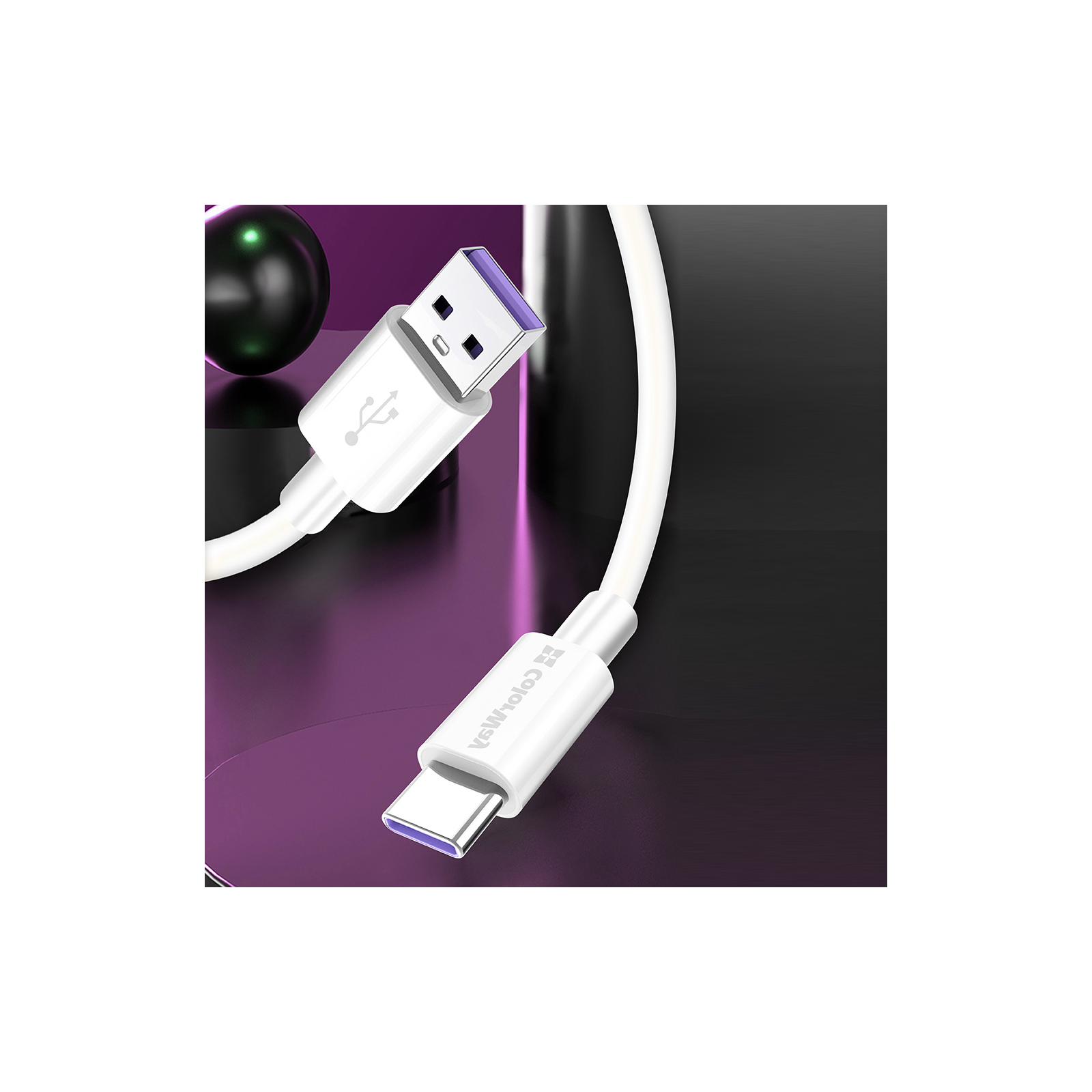 Дата кабель USB 2.0 AM to Type-C 1.0m 5A white ColorWay (CW-CBUC019-WH) зображення 8