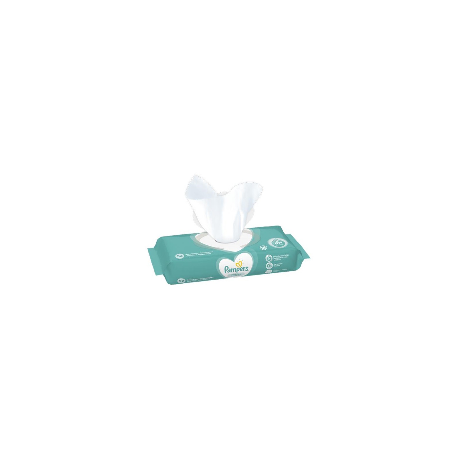 Дитячі вологі серветки Pampers Sensitive 52 шт (8001841041391) зображення 3