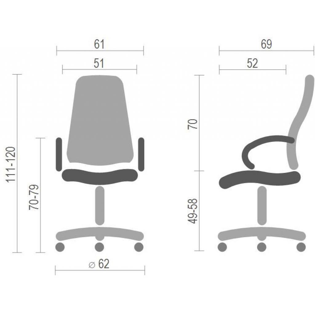 Офісне крісло Аклас Анхель PL TILT чорно-салатовий (20999) зображення 6
