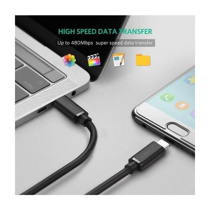 Дата кабель USB-C to USB-C 1.0m US286 3A Black Ugreen (50997) зображення 7