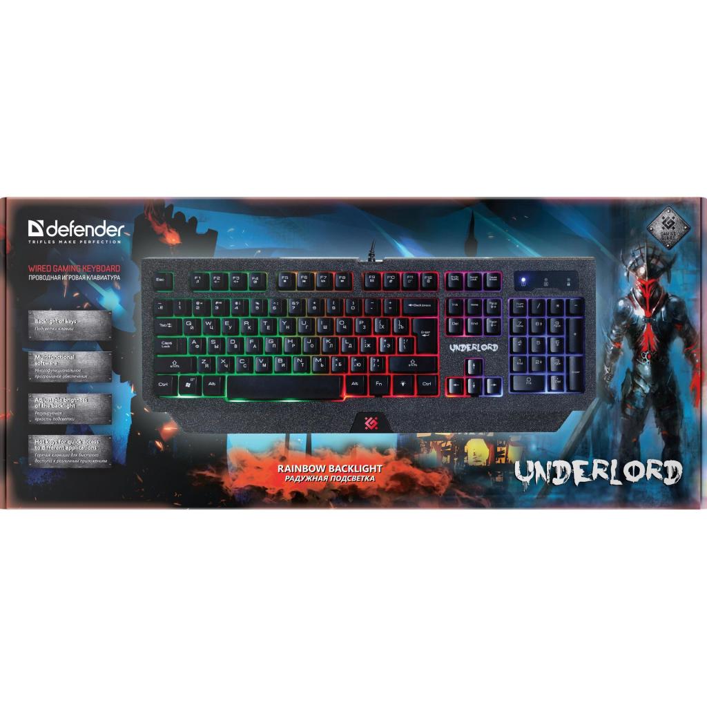 Клавіатура Defender Underlord GK-340L USB RU Black (45340) зображення 4