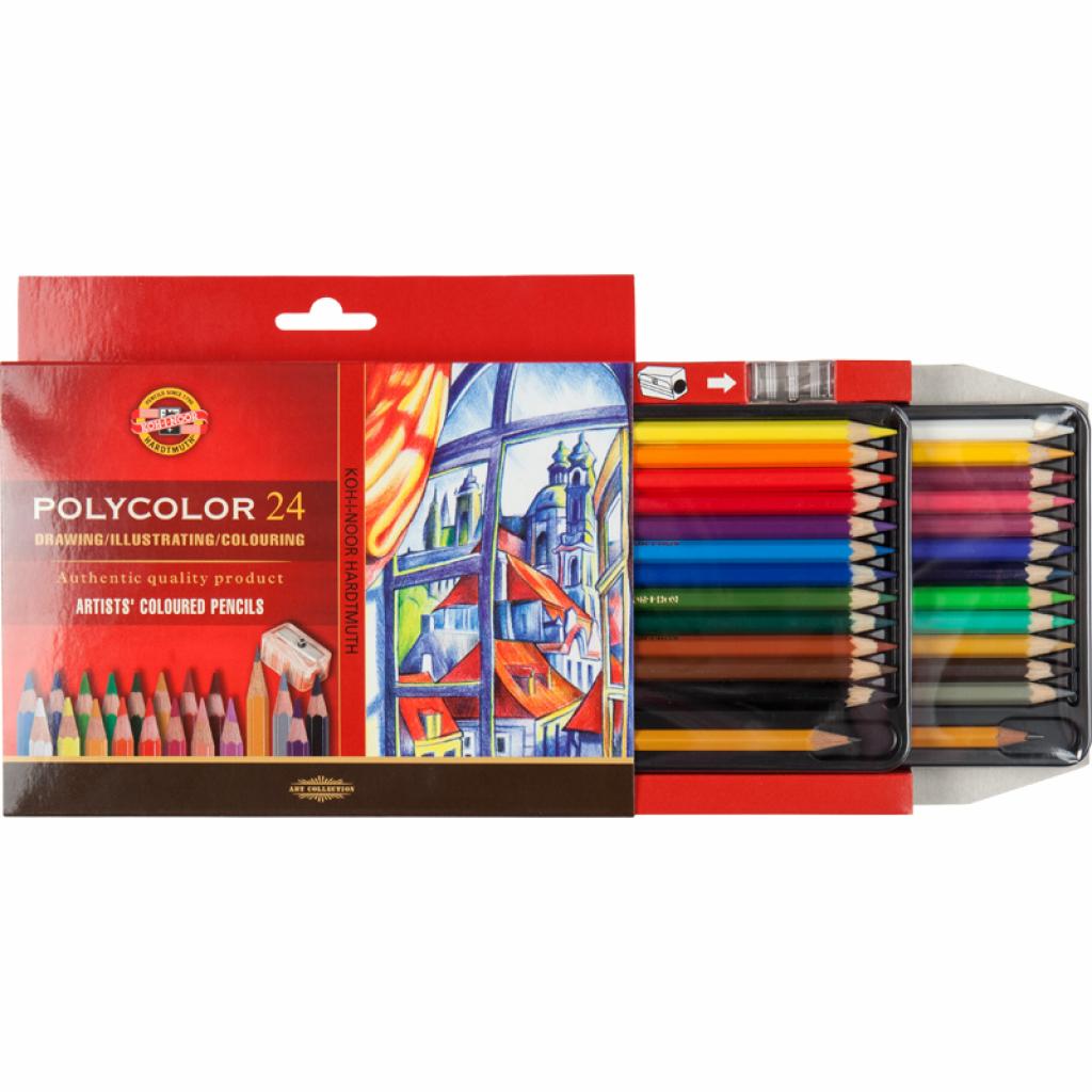 Олівці кольорові Koh-i-Noor Polycolor художні 24 кольорів (3834) зображення 3