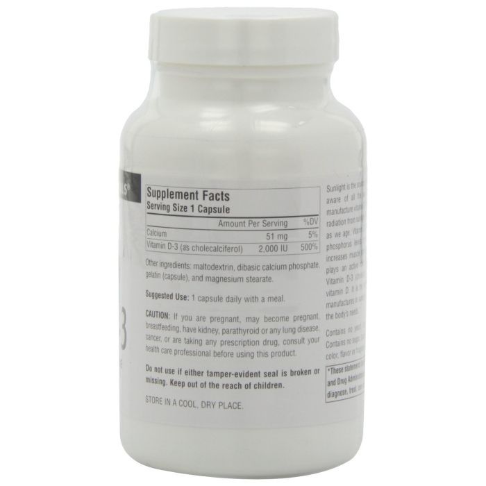 Вітамін Source Naturals Вітамін D-3 2000IU, 200 капсул (SNS-02145) зображення 2
