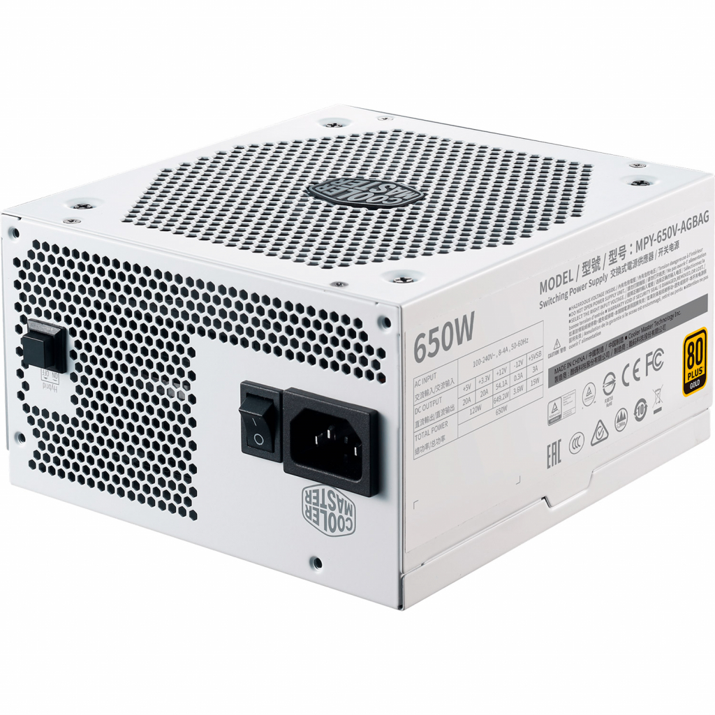 Блок живлення CoolerMaster 650W V650 GOLD-V2 WHITE EDITION (MPY-650V-AGBAG-EU)