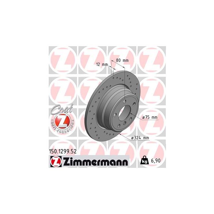 Тормозной диск ZIMMERMANN 150.1299.52