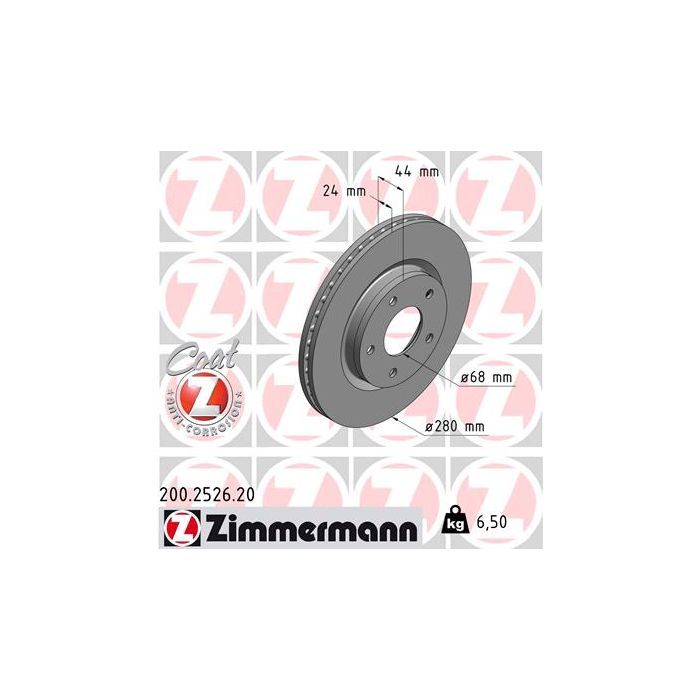 Тормозной диск ZIMMERMANN 200.2526.20