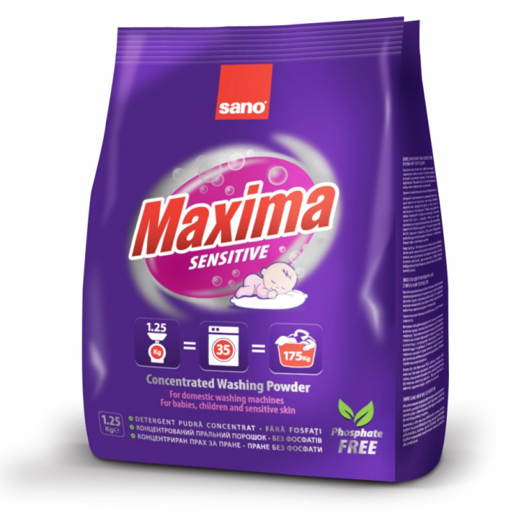 Пральний порошок Sano Maxima Sensitive 1.25 кг (7290000295336)