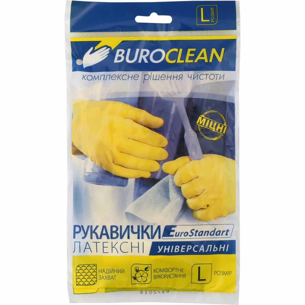 Перчатки хозяйственные Buroclean размер L 1 пара (4823078930743)